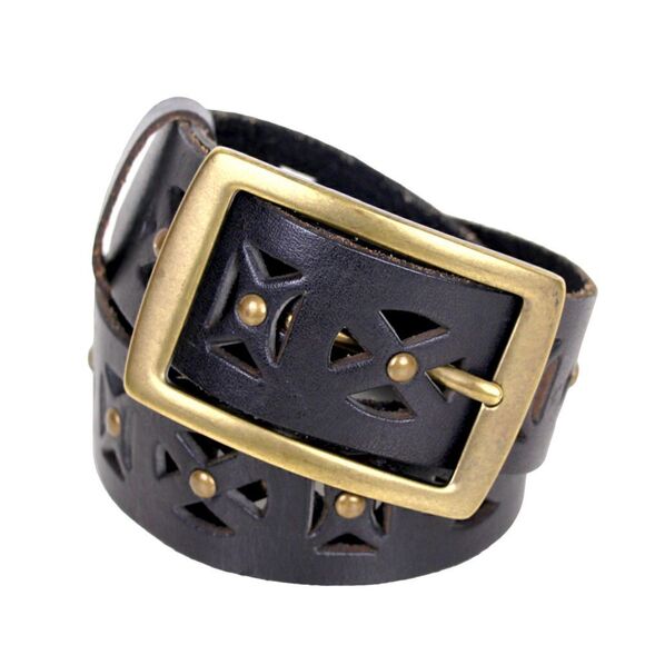 Nicole Miller BROWN GENUINE LEATHER 1 5/8\